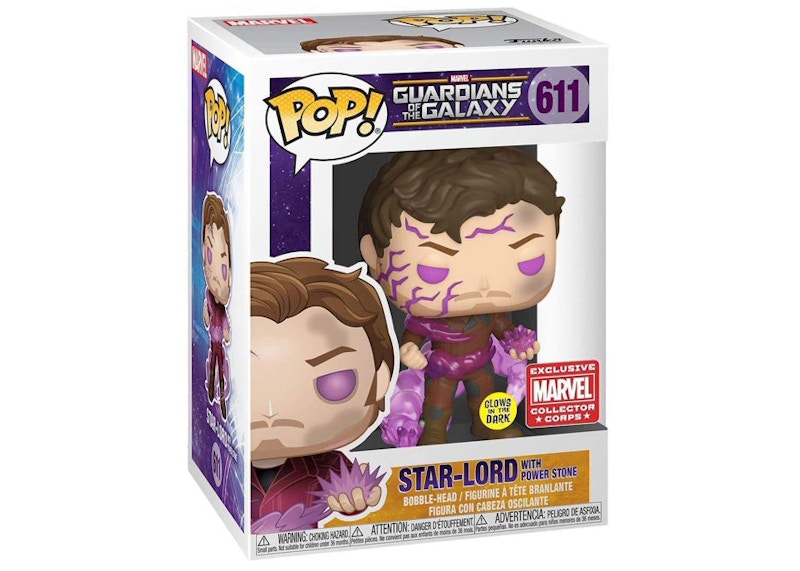 Funko Pop! Marvel Guardians of the Galaxy Star-Lord with Power Stone (Glow) Marvel Collectors Corp Figure #611