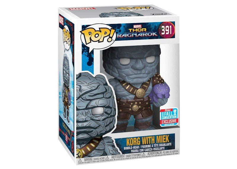 Funko Pop! Marvel Thor Ragnarok Korg with Miek Fall Convention Exclusive Bobble-Head Figure #391