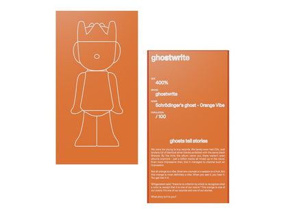 ghostwrite “Schrödinger's ghost: Orange Vibe” 400% 2025 (Edition of 100)