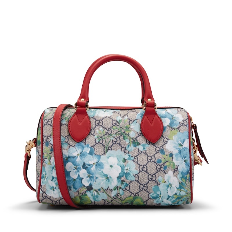 Gucci Boston GG Supreme Blooms Small Blue/Red