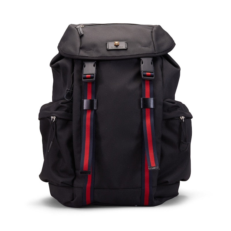 Gucci Techno Backpack Web Drawstring Black