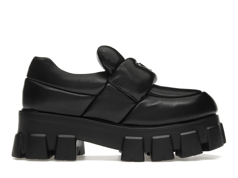 Prada Soft Padded 55mm Loafers Black Nappa Leather