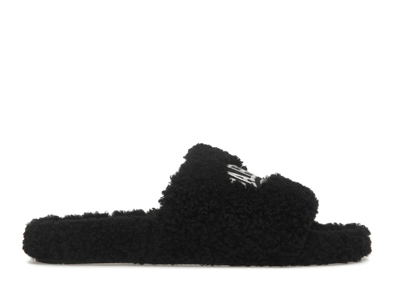 Balenciaga Paris Furry Slide Black