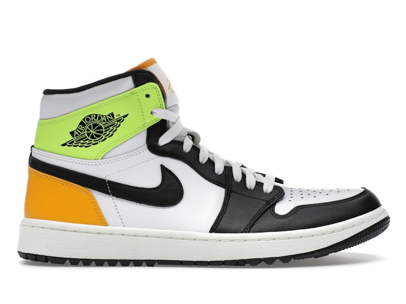 Jordan 1 Retro High Golf White University Gold Volt Black