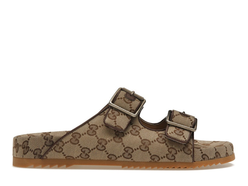 Gucci Strap Slide Sandal Beige Canvas