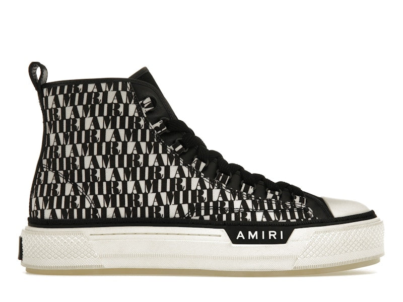 AMIRI Court Hi All Over Logo Black White