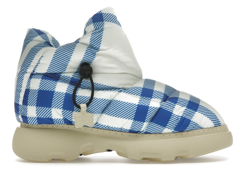 Burberry Check Pillow Boots Blue White