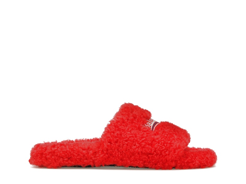 Balenciaga Furry Slide Red White (Women's)