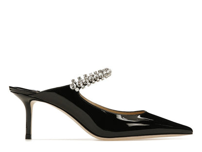 Jimmy Choo Bing 65mm Heeled Mule Black Patent Leather