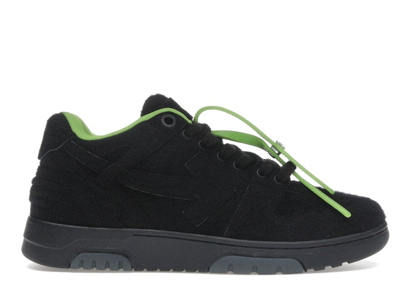 OFF-WHITE Out Of Office "OOO" Low Tops Black Green Wool