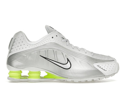Nike Shox R4 White Metallic Silver Volt (Women's)