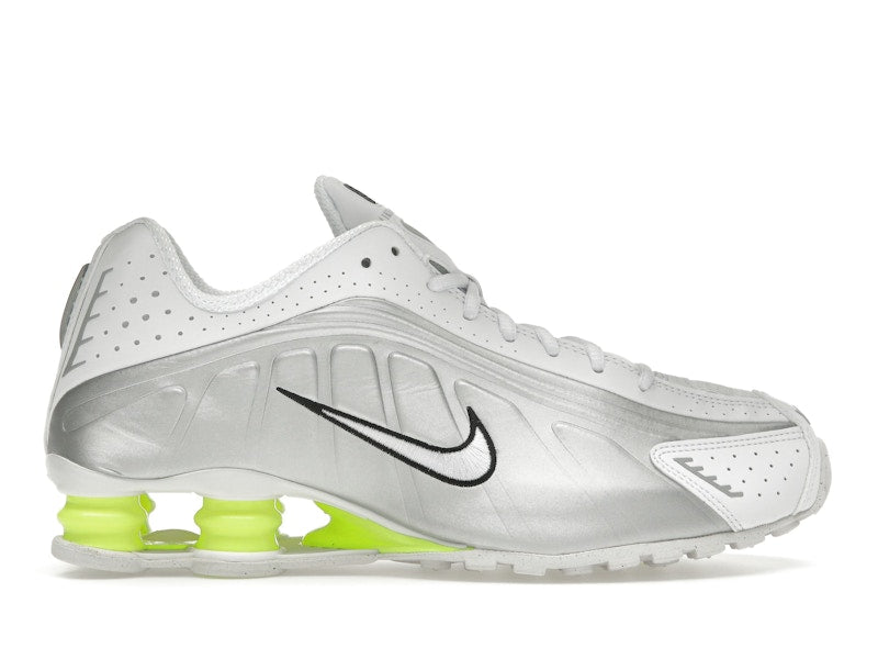 Nike Shox R4 White Metallic Silver Volt (Women's)