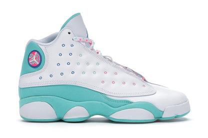 Jordan 13 Retro White Soar Green Pink (GS)
