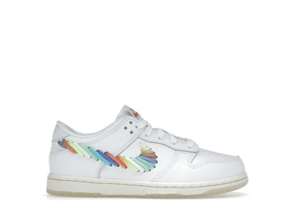 Nike Dunk Low SE Rainbow Lace Swoosh White (PS)