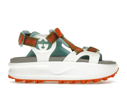Gucci Colour Block Platform Sandal White Blue Orange (Women's)