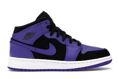 Jordan 1 Mid Black Dark Concord (GS)