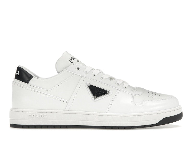 Prada Downtown Low Top Sneakers Leather White White Black
