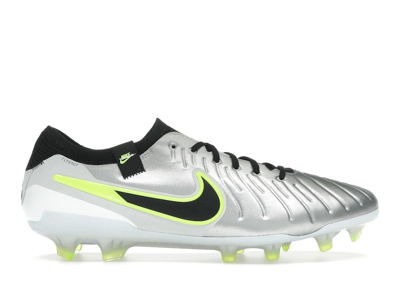Nike Tiempo Legend 10 Elite FG Metallic Silver Volt Black
