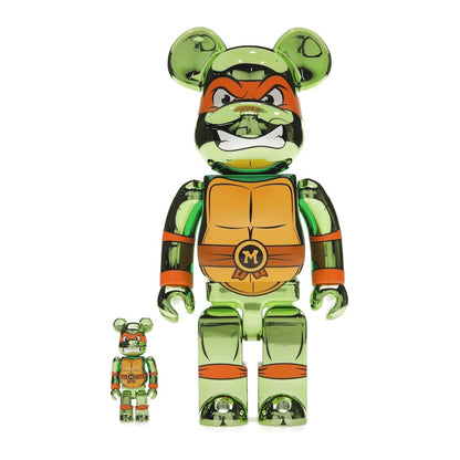 Bearbrick x Teenage Mutant Ninja Turtles Michelangelo 100% & 400% Set