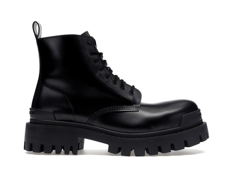 Balenciaga Strike 20mm Lace Up Boot Black