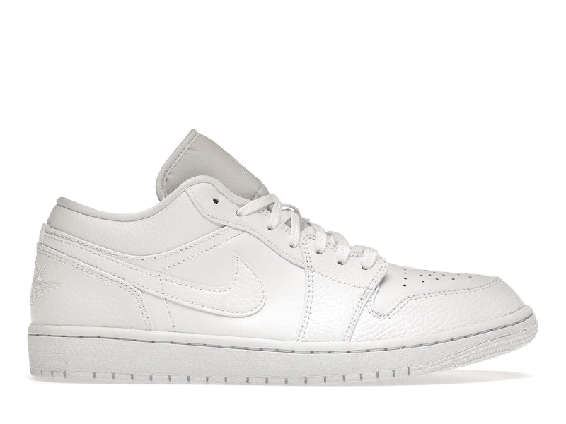 Jordan 1 Low Triple White Tumbled Leather