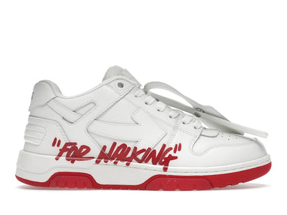 OFF-WHITE Out Of Office "OOO" Low Tops For Walking White White Red SS22