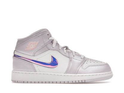 Jordan 1 Mid SE Barely Grape Iridescent Swoosh (GS)