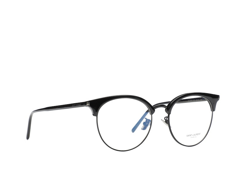 Saint Laurent Round-Frame Acetate Optical Frames Black Black Transparent (SL233F-30002729-001)