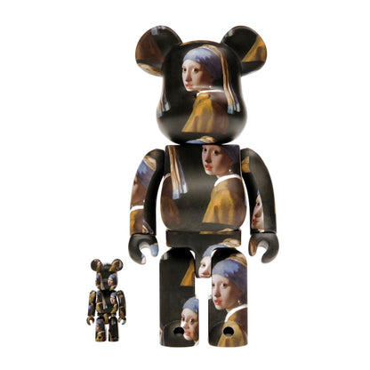 Bearbrick Johannes Vermeer (Girl with a Pearl Earring) 100% & 400% Set