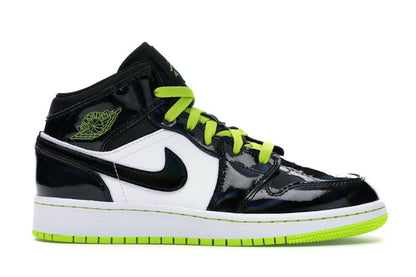 Jordan 1 Mid Black Cyber Mystic Green (GS)