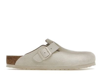 Birkenstock Boston Antique White Suede