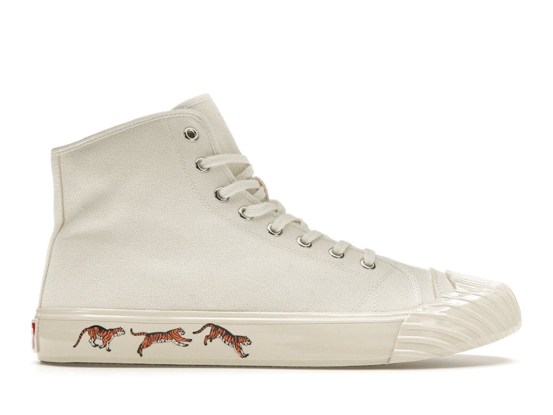 Kenzo School High Top Trainers Tiger Sole Off White
