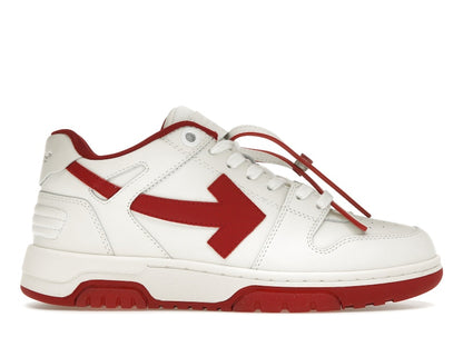 OFF-WHITE Out Of Office OOO Low Tops White Burgundy