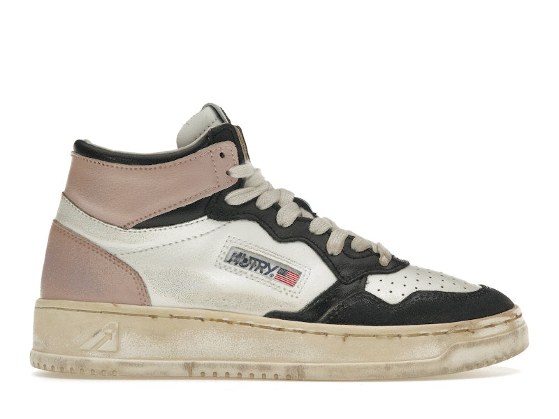 Autry Medalist Leather Mid Super Vintage White Pink Black (Women's)