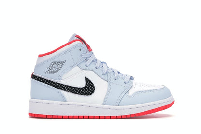 Jordan 1 Mid Half Blue Polka Dot Swoosh (GS)