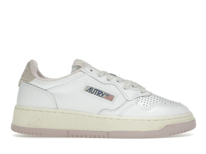 Autry Medalist Leather Low White Powder Pink (Women's)