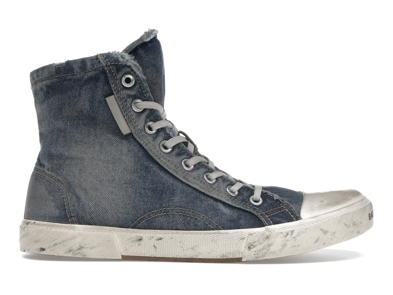 Balenciaga Paris High Top Blue Destroyed Denim