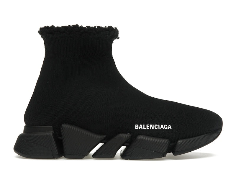 Balenciaga Speed 2.0 Recycled Fake Fur Black (Women's)
