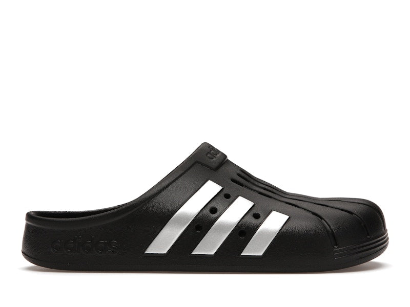 adidas Adilette Clog Black Silver