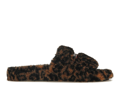 Balenciaga Furry Slide Leopard Brown Black