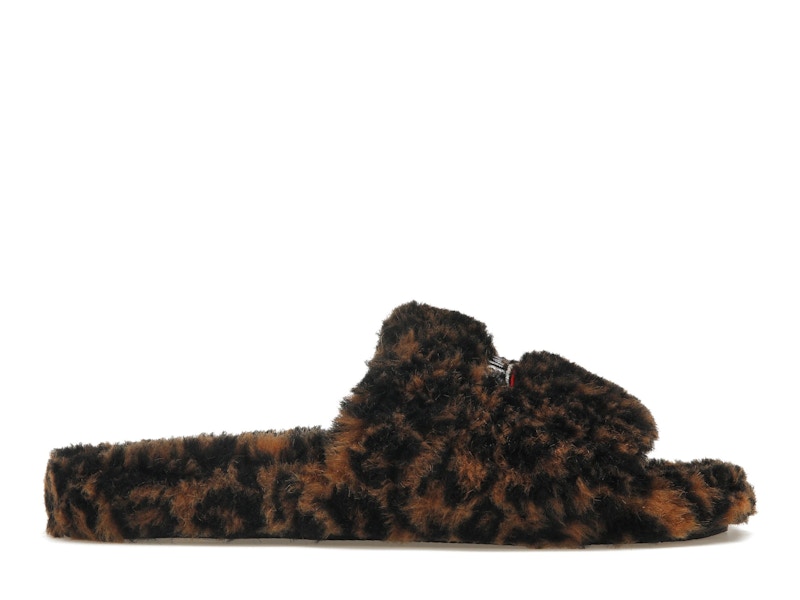 Balenciaga Furry Slide Leopard Brown Black