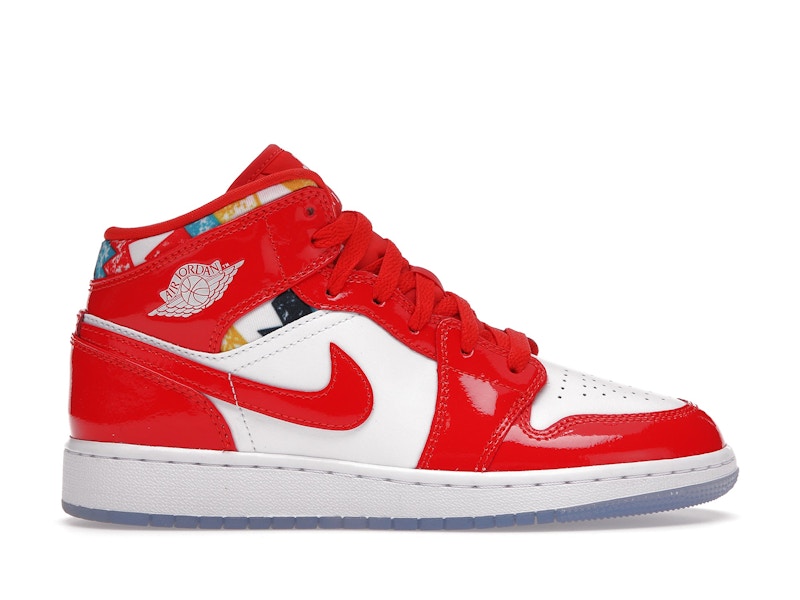 Jordan 1 Mid Barcelona Sweater Red Patent (GS)
