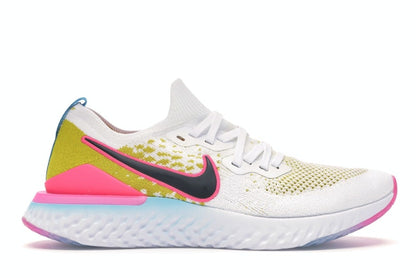 Nike Epic React Flyknit 1 White Pink Blast Citron
