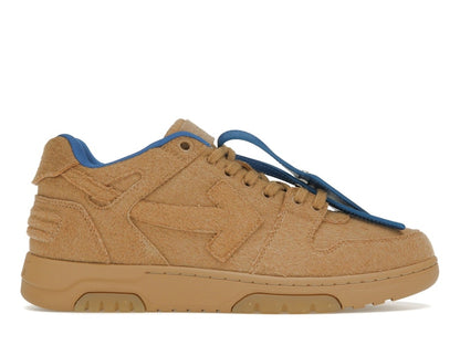 OFF-WHITE Out Of Office OOO Low Tops Camel Blue Wool