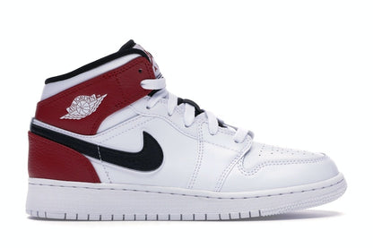 Jordan 1 Mid White Black Gym Red (GS)