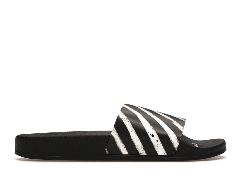 Off-White Spray Stripes Slides Black