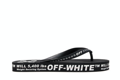 Off-White Logo Typographic Flip Flop Black SS20