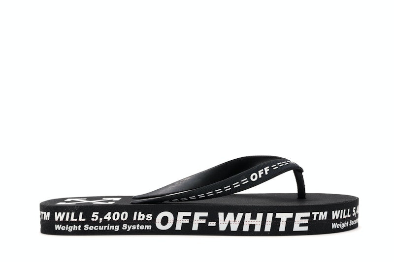 Off-White Logo Typographic Flip Flop Black SS20