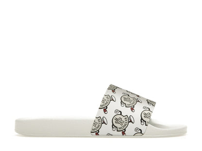 Moncler Basile Slide Logo Print White