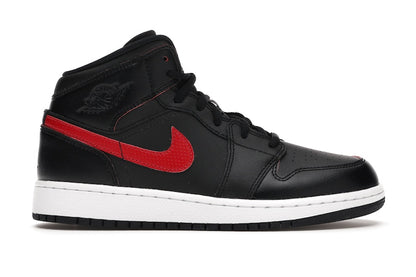 Jordan 1 Retro Mid Black Gym Red (GS)